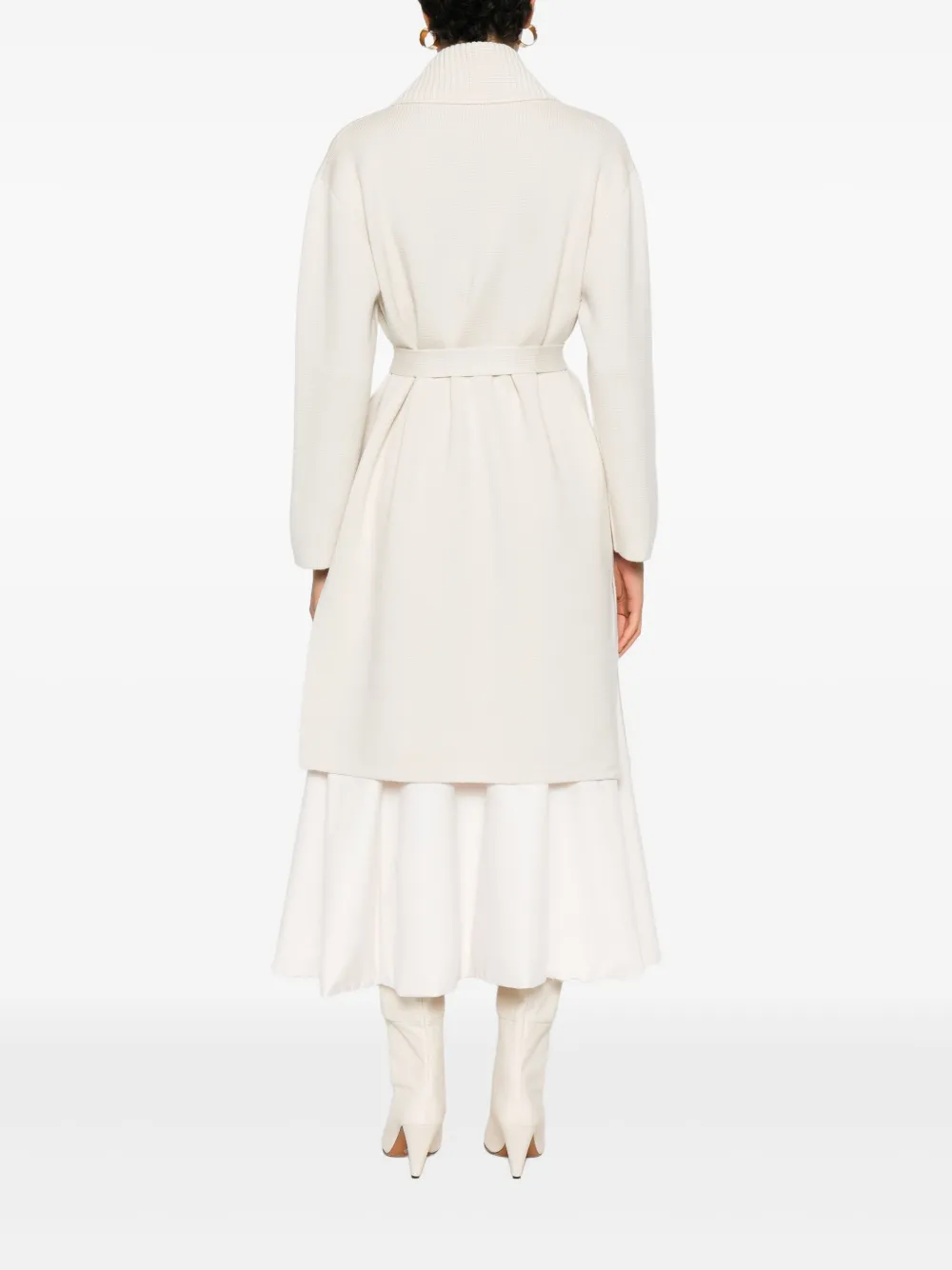 Gran Sasso Gebreide jas met zak Wit