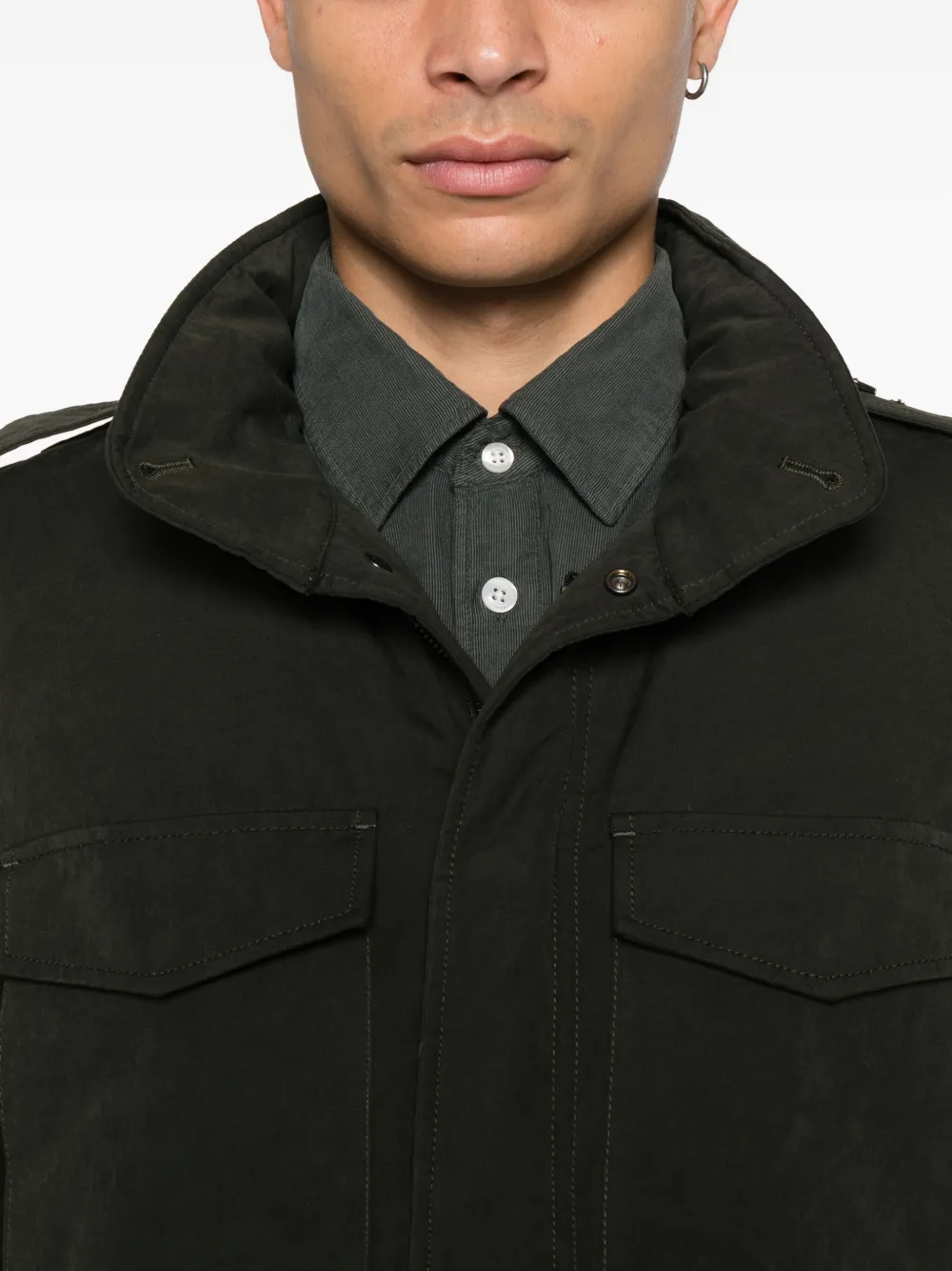 ASPESI Jack met klepzakken en kraag Groen