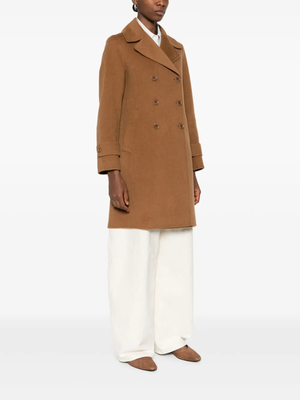 ASPESI Jas met dubbele rij knopen Bruin