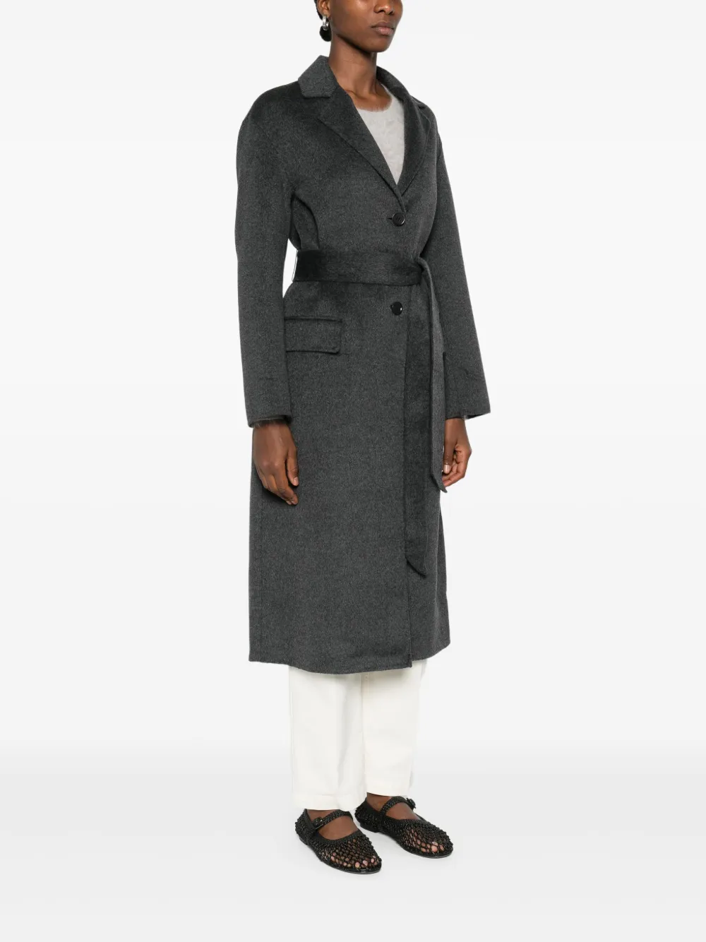 ASPESI Jas met ceintuur Grijs