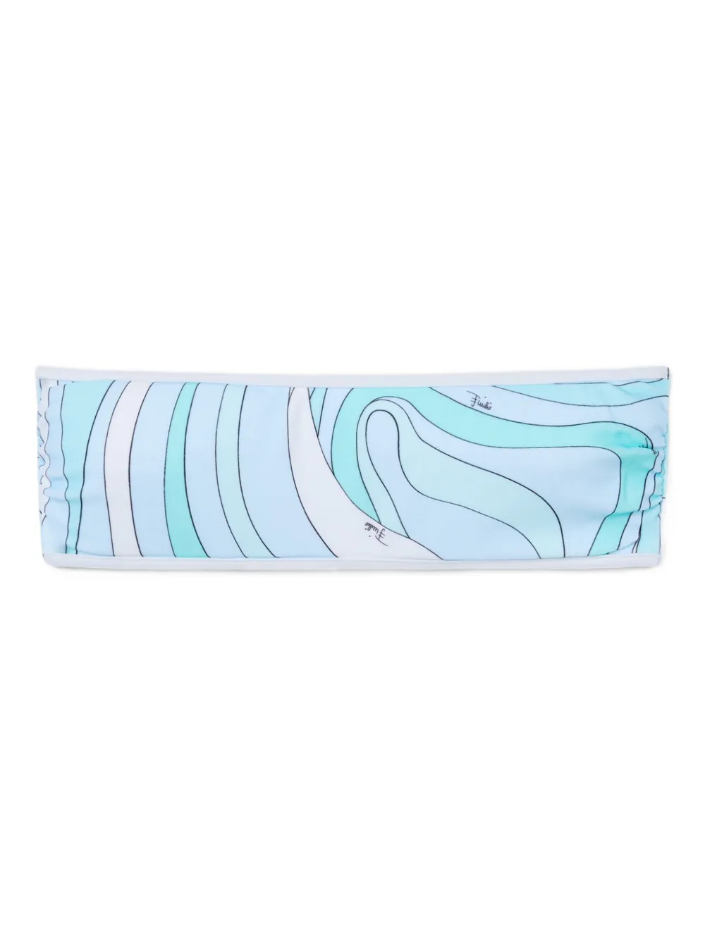 Pucci Marmo-print Bandeau Bikini Top In Blue