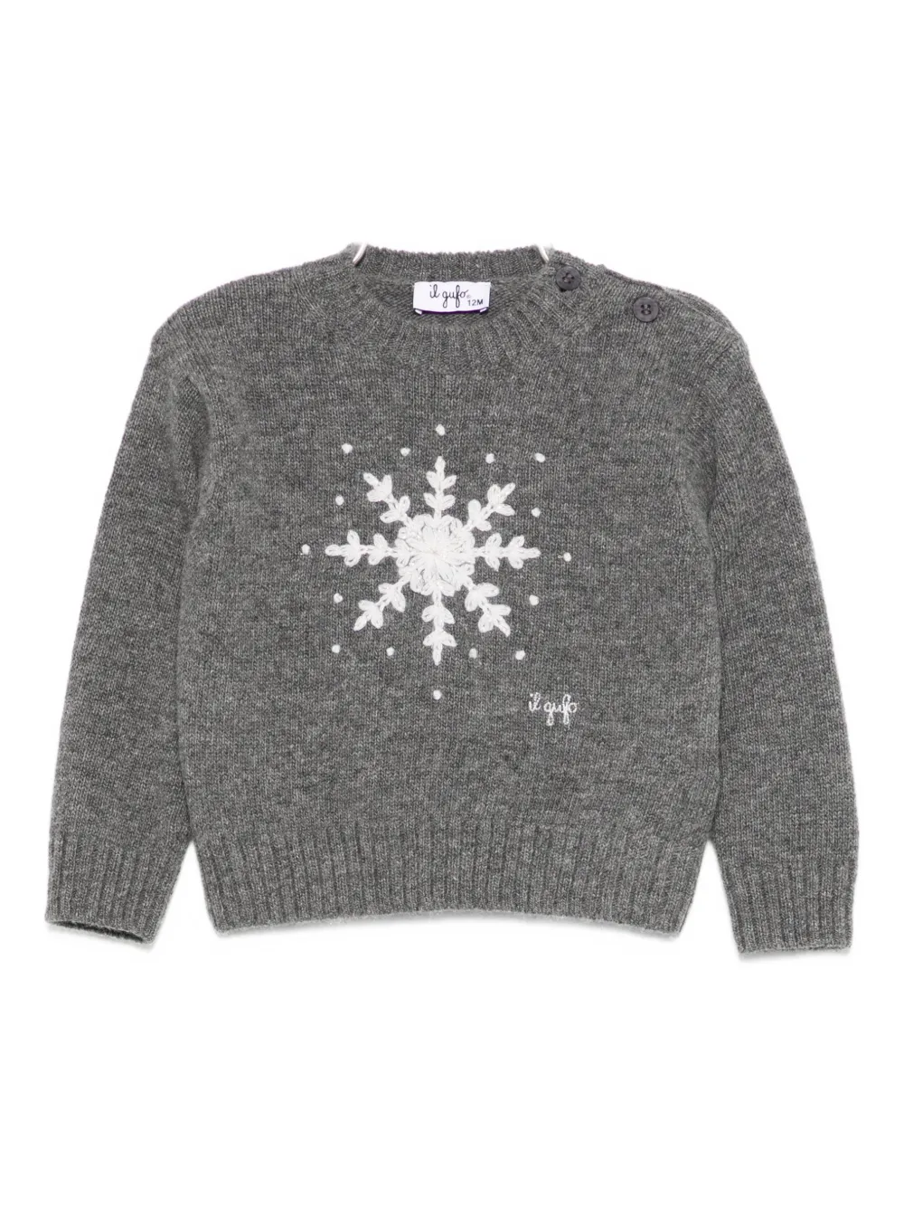 Il Gufo snowflake button blouse | Grey | Image 1