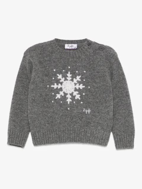 Il Gufo Shirt met sneeuwvlok en knoop