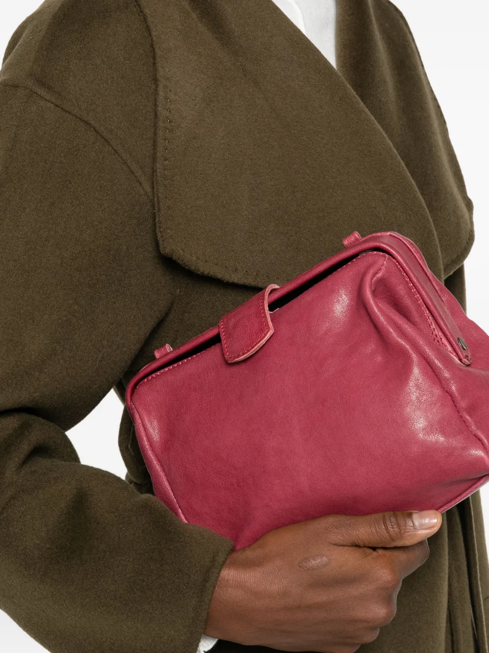 Sommet Leather Cross Body Bag In Purple