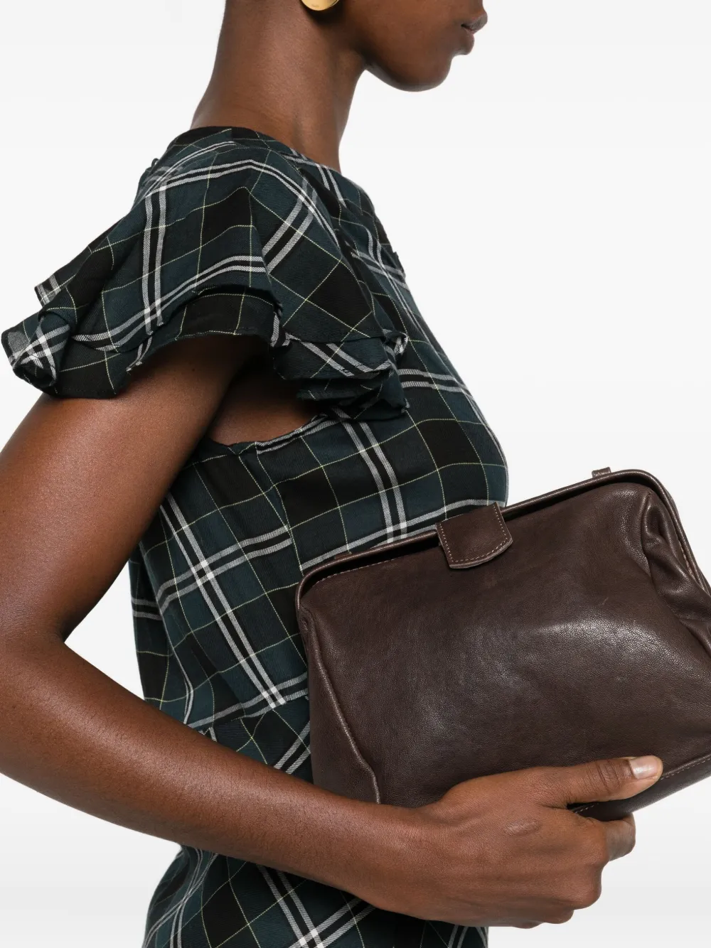 Sommet Leather Cross Body Bag In Brown