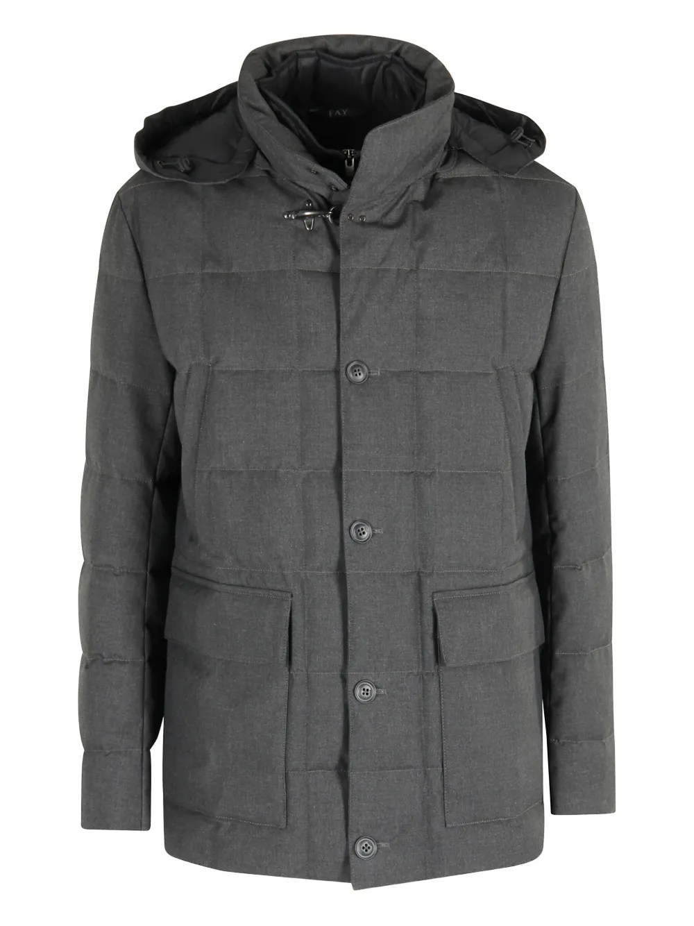 Fay removable hood canvas jacket | gris | Image 1