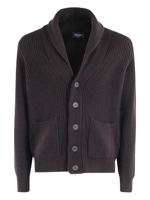 Drumohr cárdigan con botones y cuello esmoquin