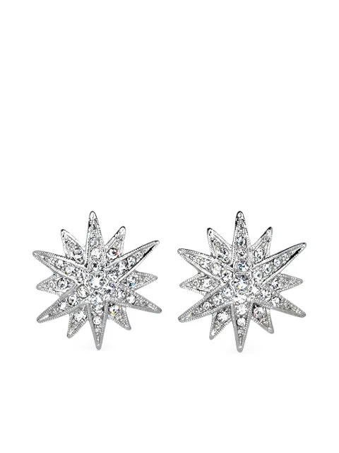 Kenneth Jay Lane rhodium star-shape earrings