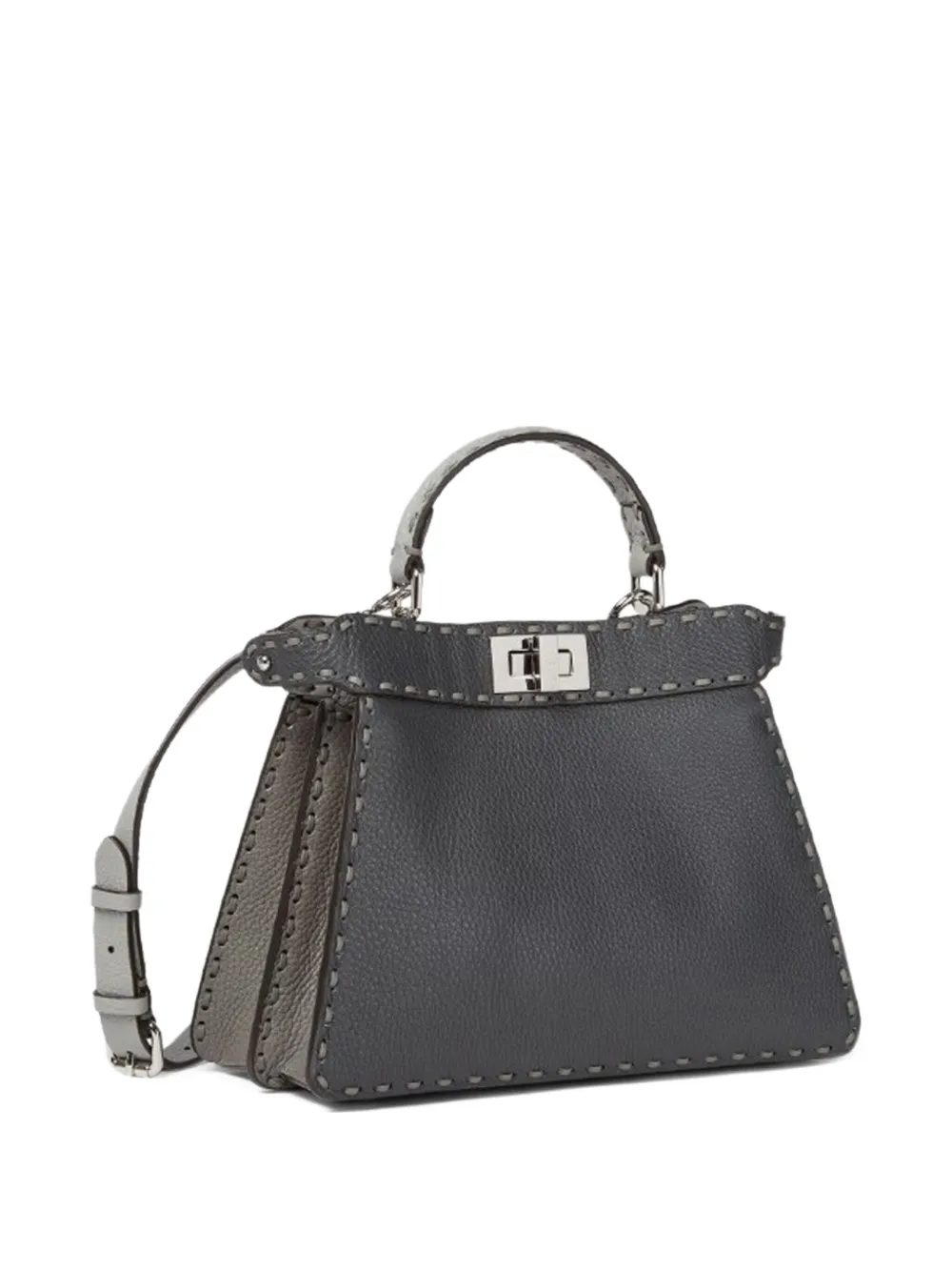 FENDI small Peekaboo ISeeU selleria stitching tote bag - Blauw