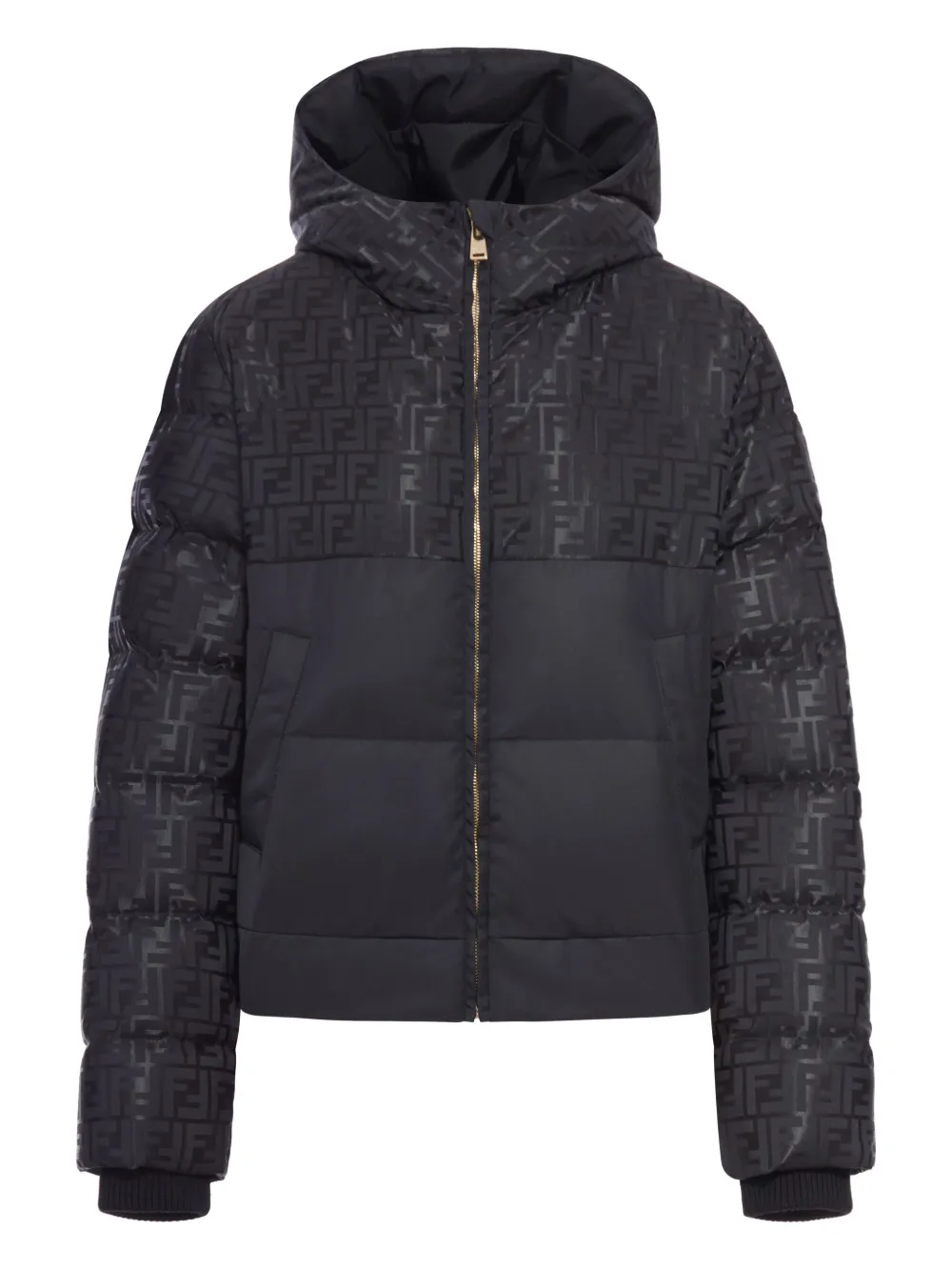 FENDI FF-motif hooded jacket | Black | Image 1