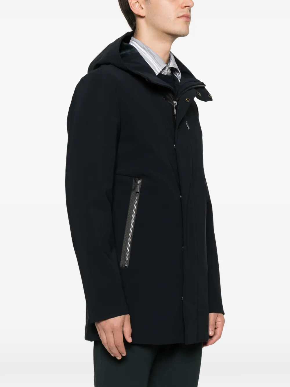 Roberto Ricci Designs Jack met capuchon en rits Blauw