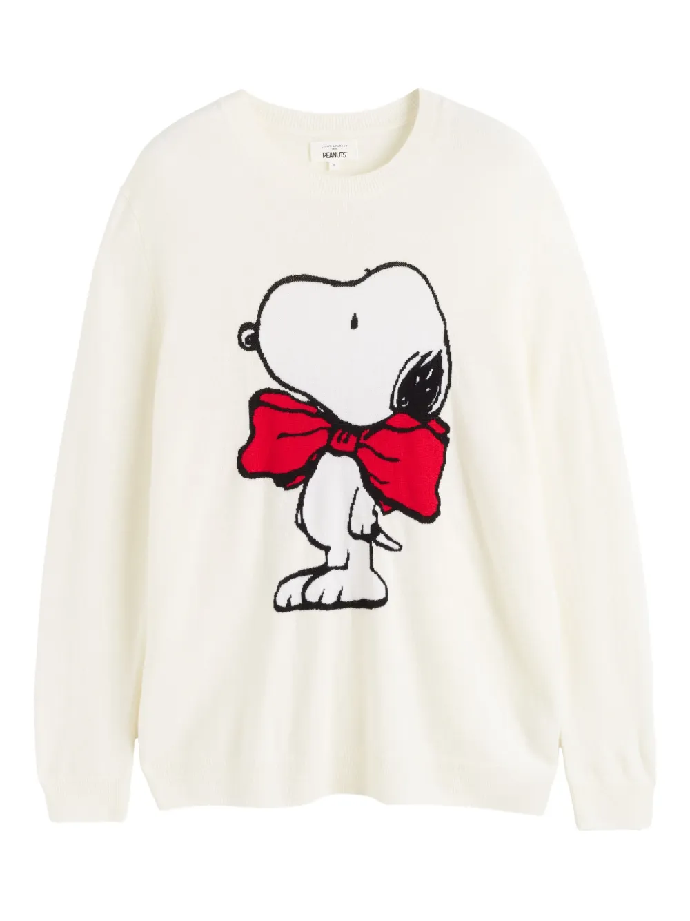 Chinti & Parker Wool-cashmere Bow Tie Snoopy Sweater In Neutral