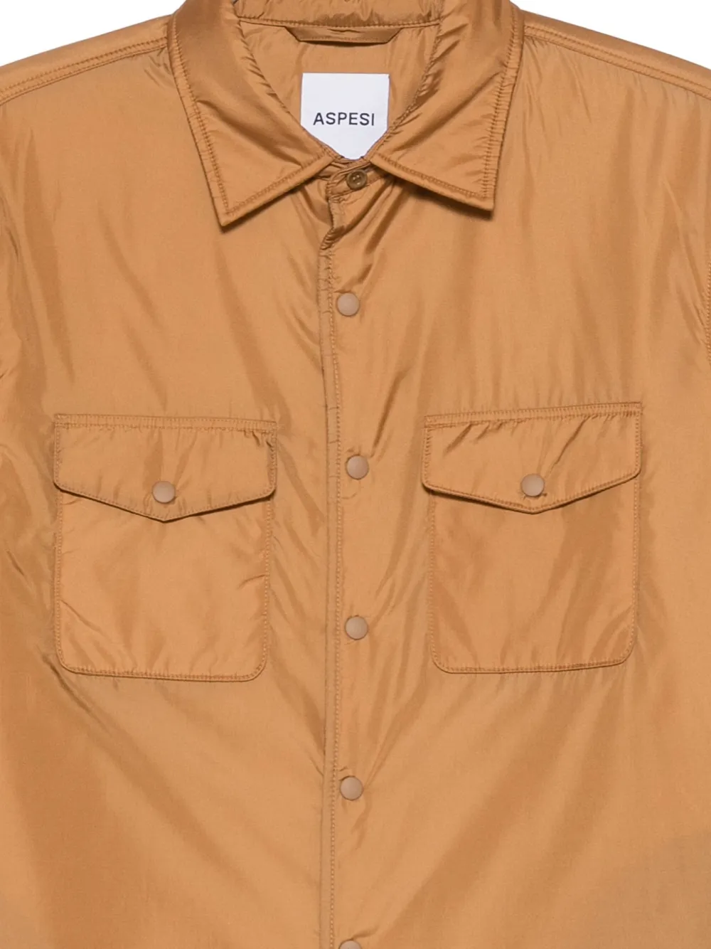 ASPESI Overhemd met drukknoopsluiting Beige