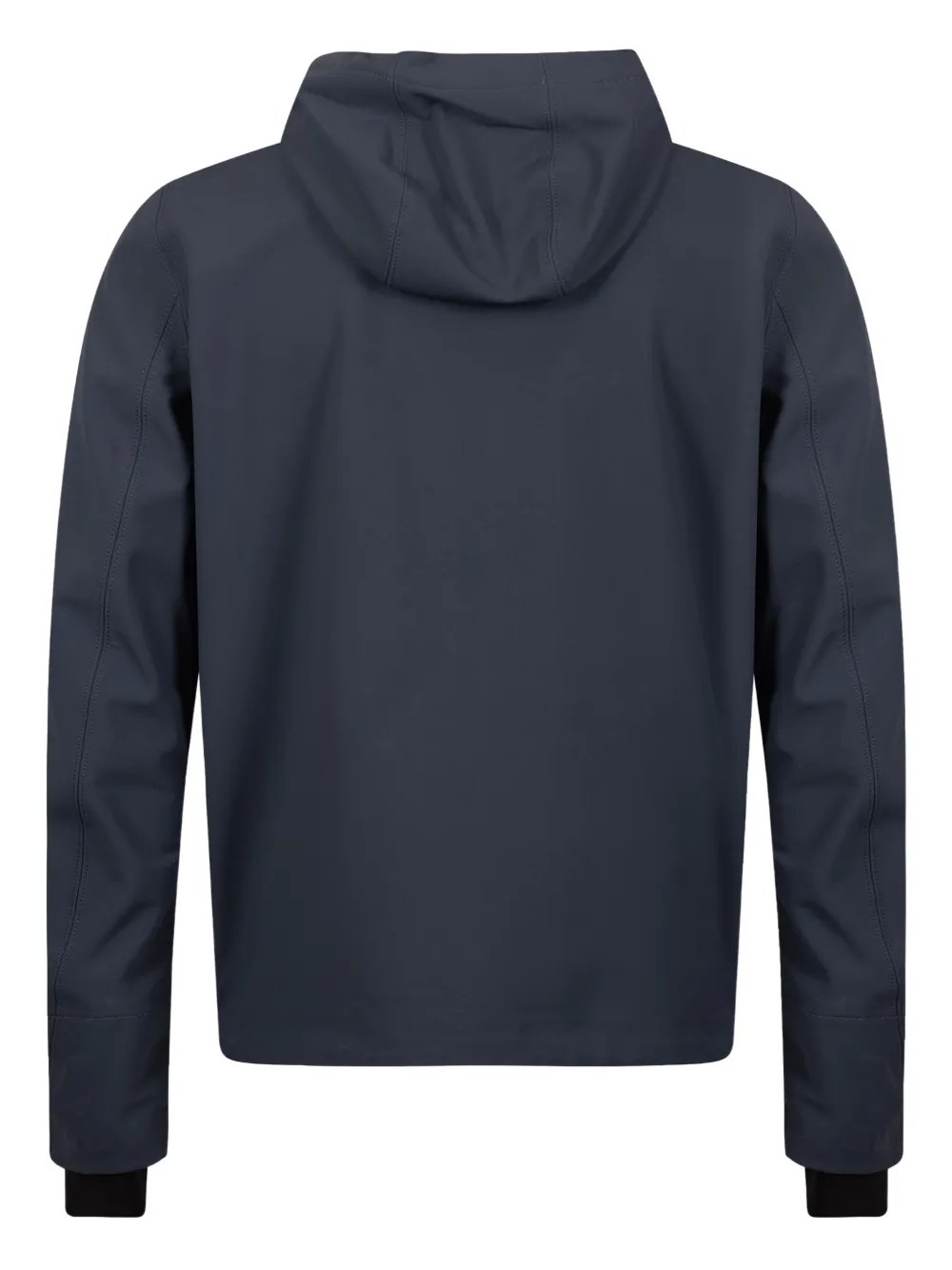 K-way Hooded Jacket With Long Sleeves And Elastic Cuffs In Blue