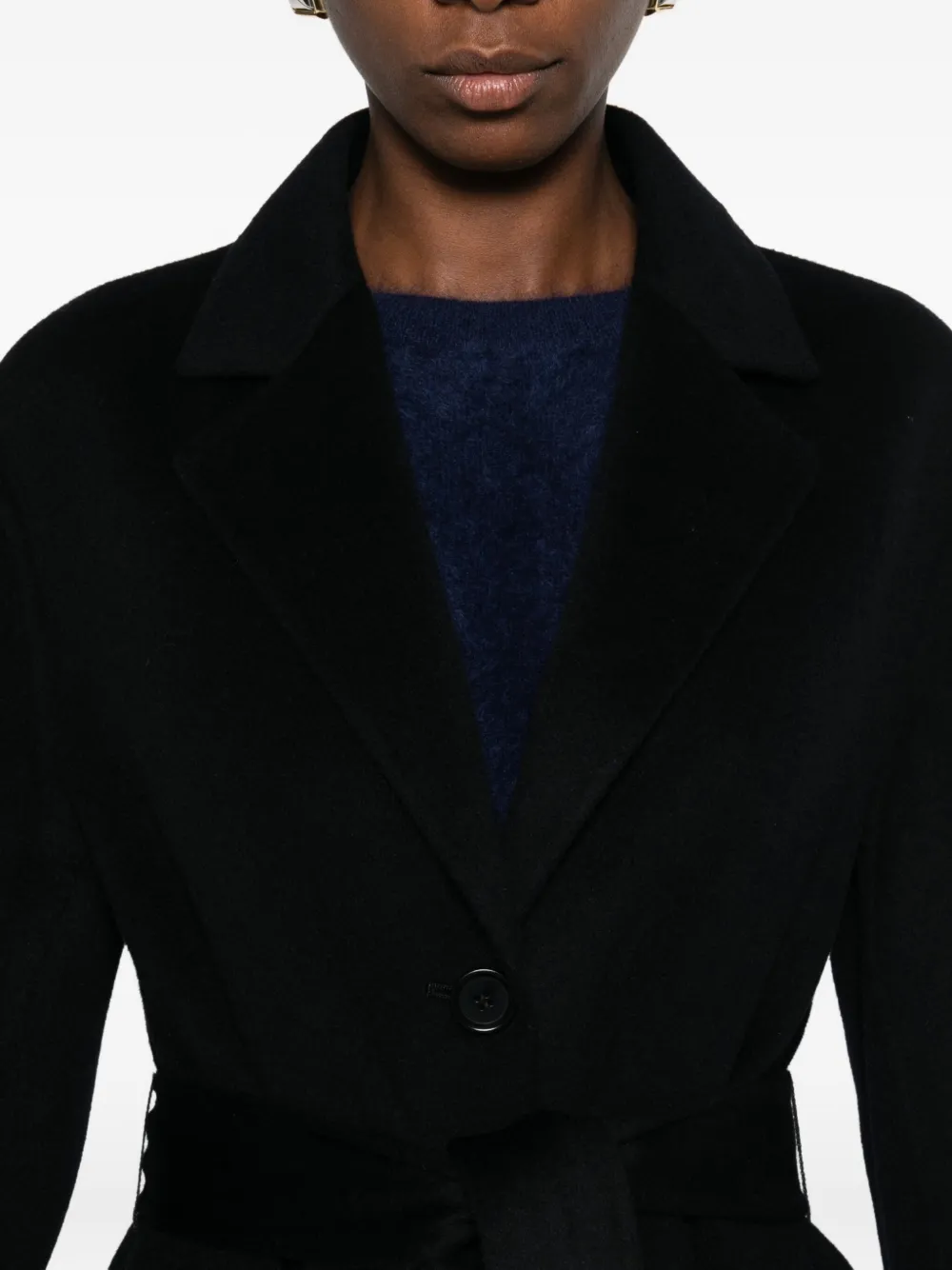 Aspesi Belted Pocket Coat In Black