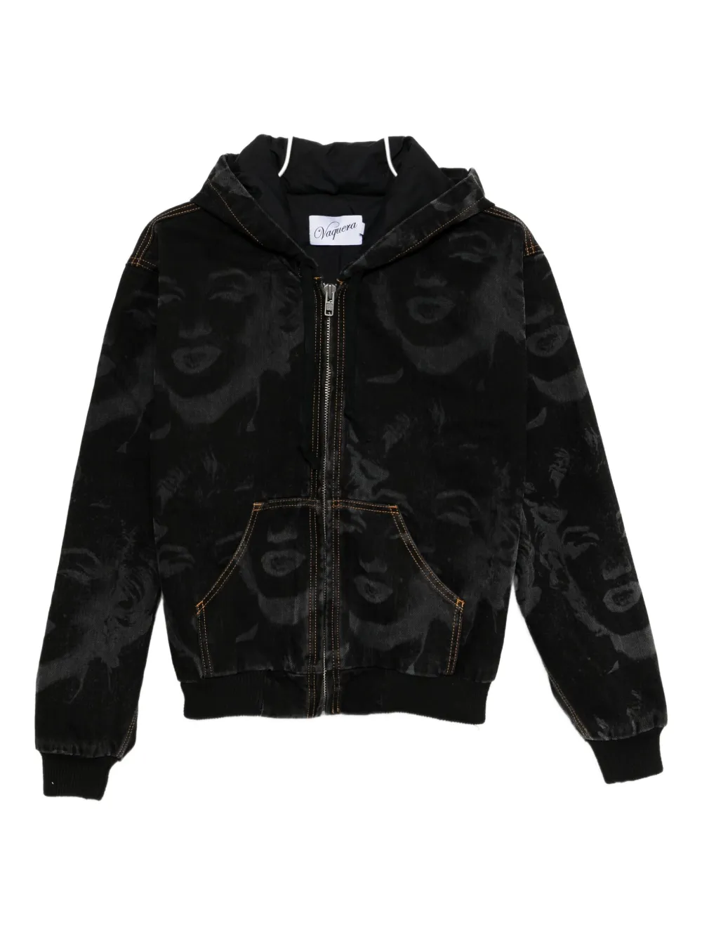 Vaquera printed hooded jacket - Nero