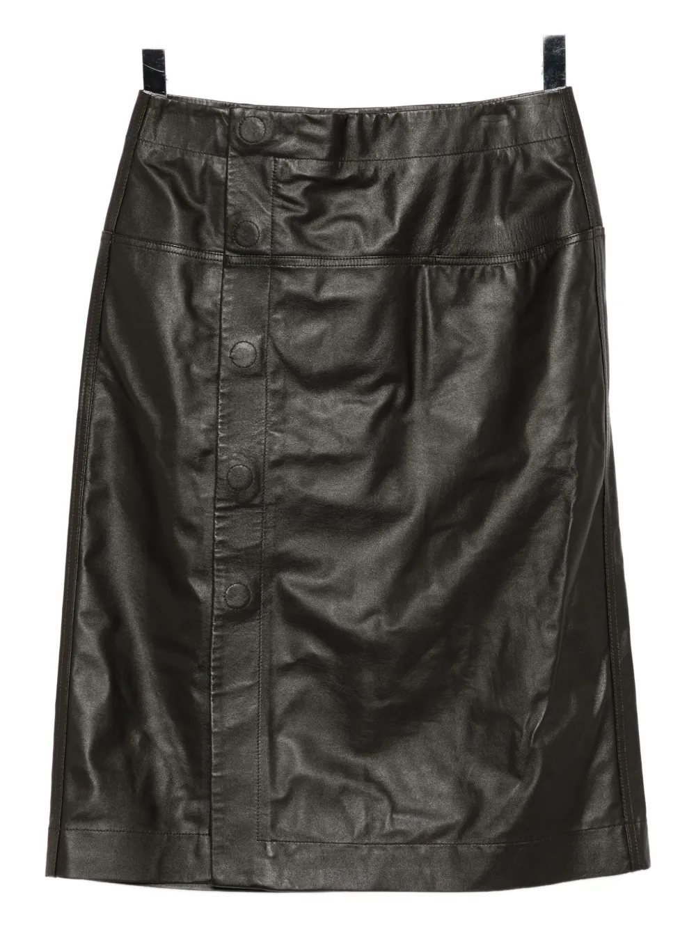 Lemaire Leather Skirt In Black
