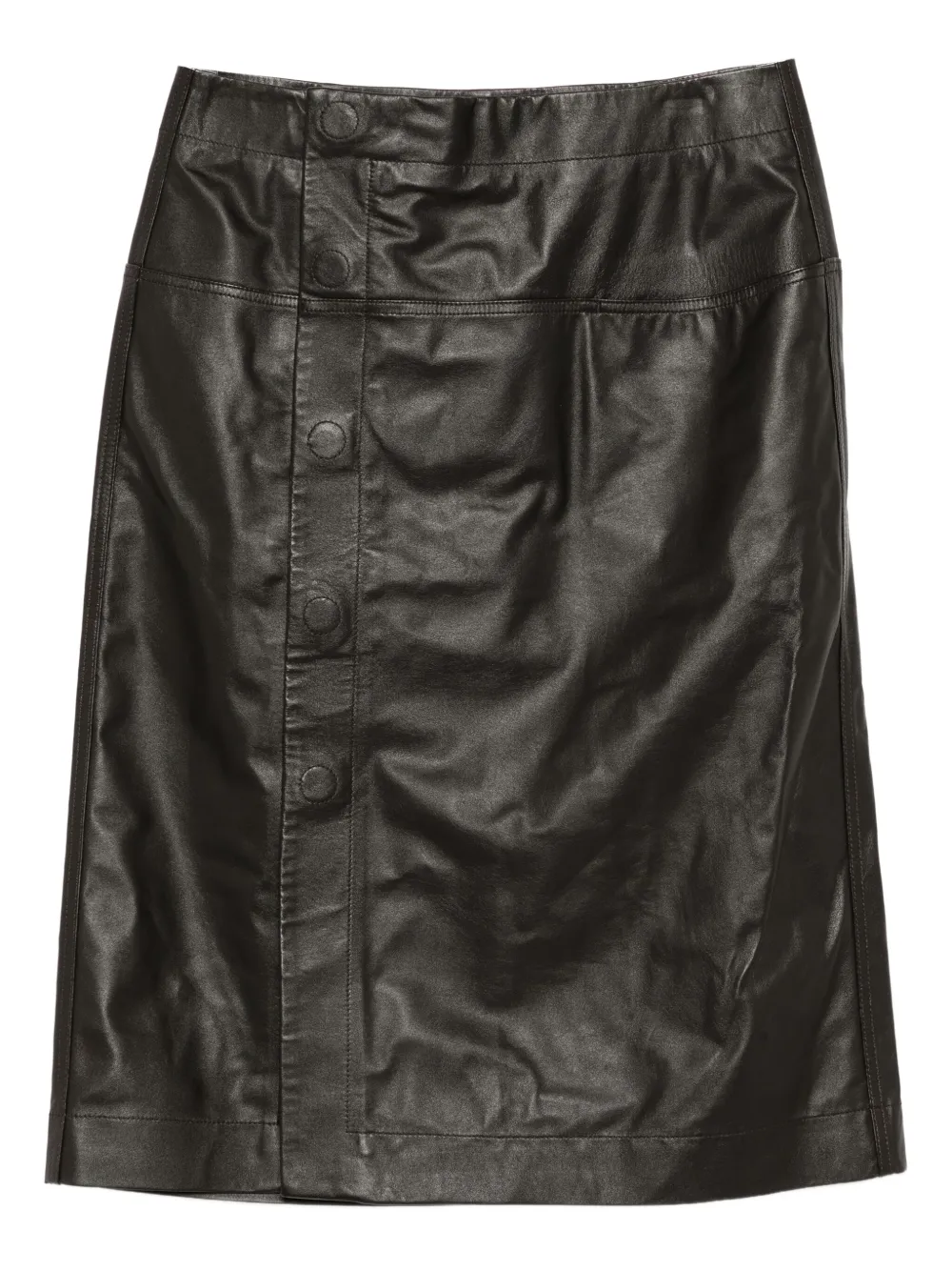 LEMAIRE leather skirt - Marrone