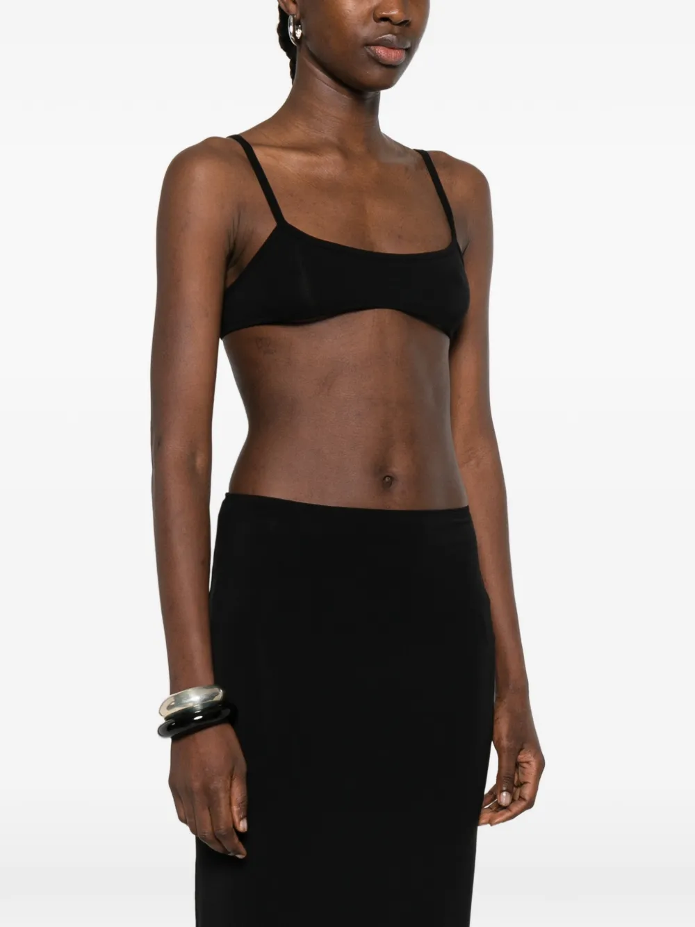  Alfie Jersey Bralette Top - Black 