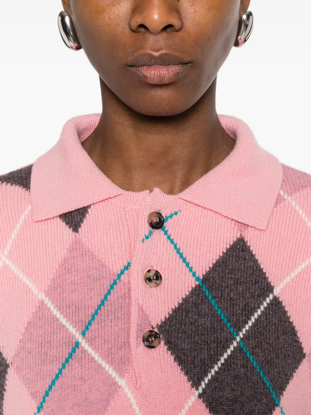 JW Anderson Gebreide polotop met argyle patroon Roze