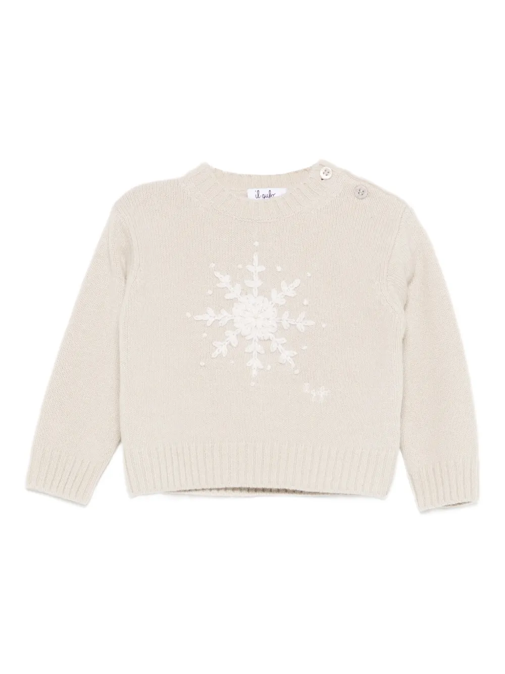Il Gufo snowflake appliqué top | Neutrals | Image 1
