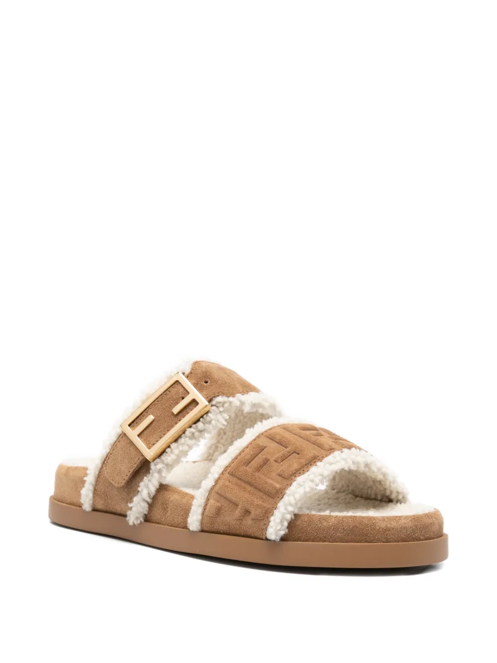 FENDI suede sandals Beige