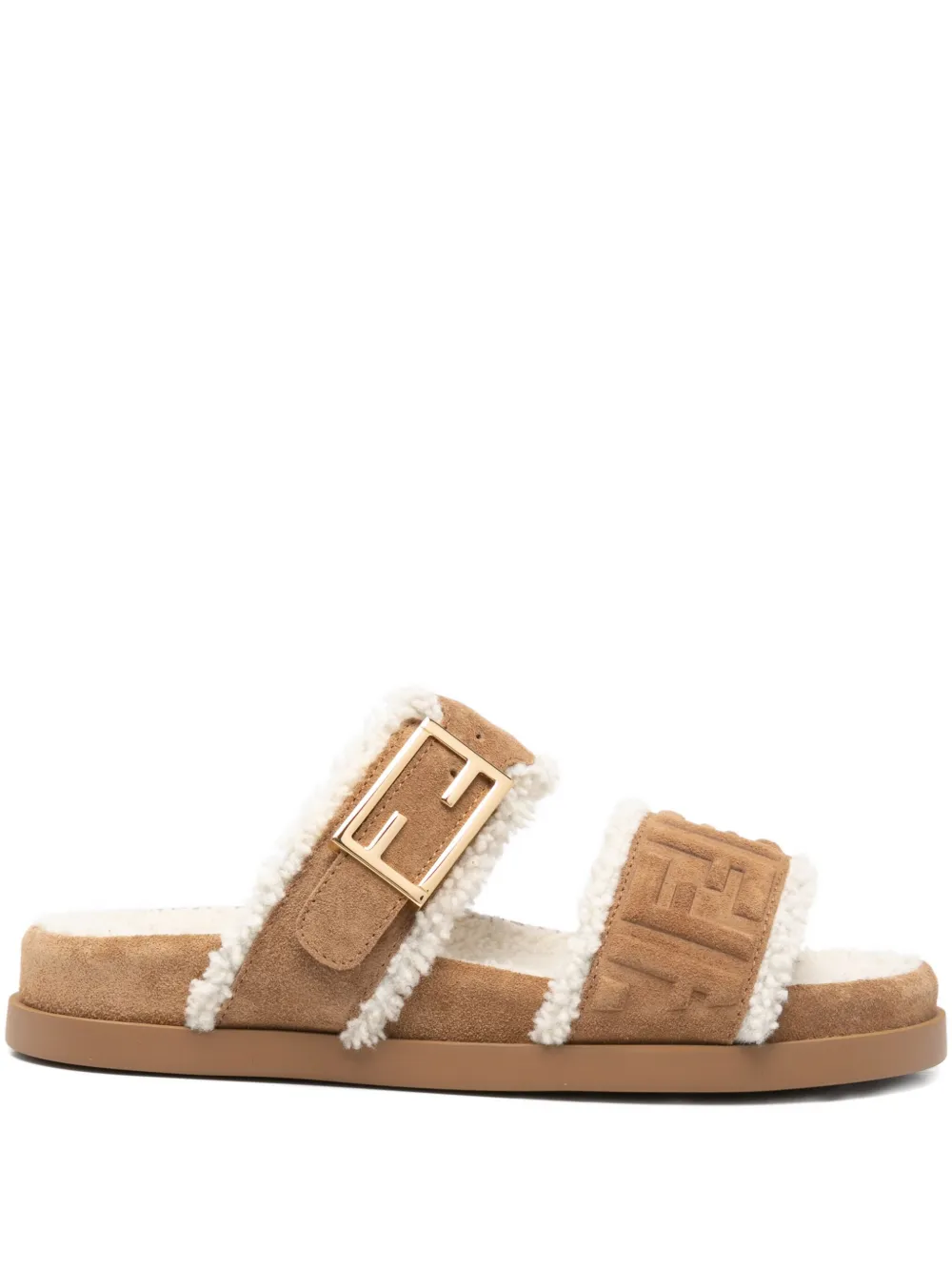 FENDI suede sandals Beige