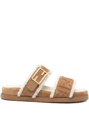 Casadei ダブルバックル サンダル | ニュートラル | FARFETCH JP