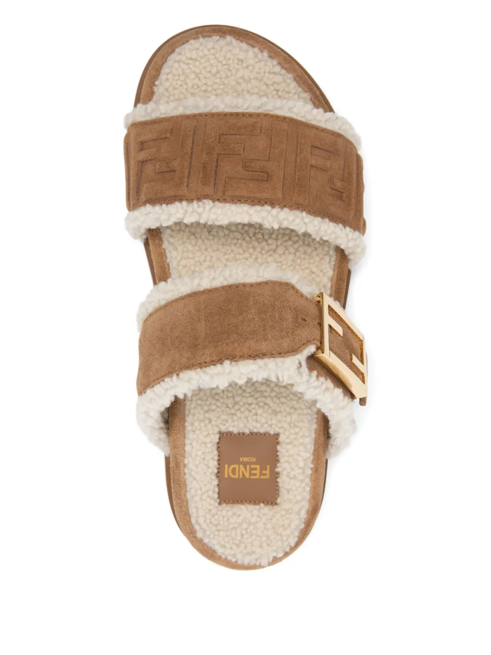 FENDI suede sandals Beige