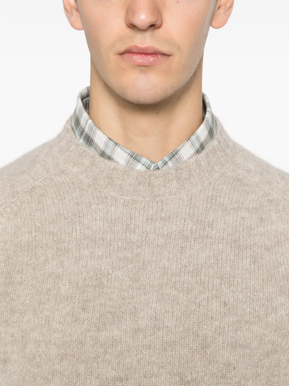 Filippo De Laurentiis Ribbed Crew Neck Sweater In Neutral