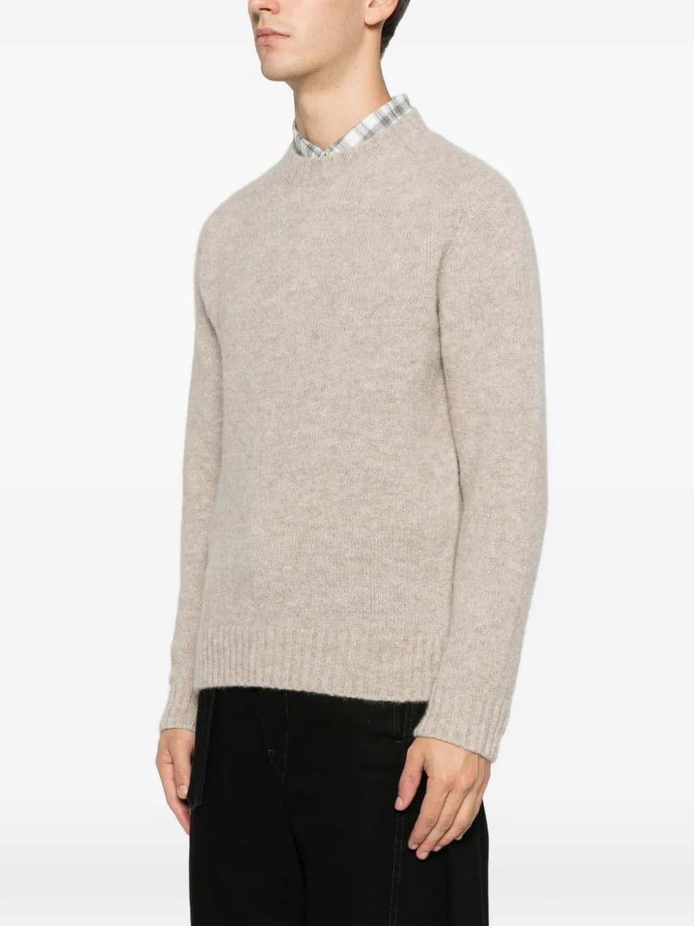 Filippo De Laurentiis Ribbed Crew Neck Sweater In Neutral