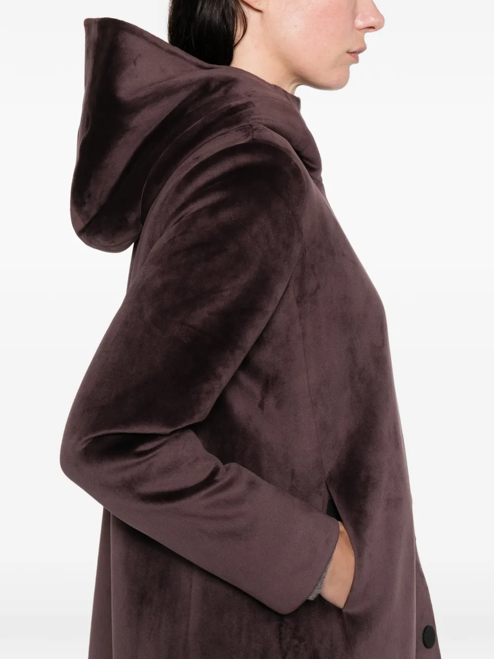 Roberto Ricci Designs Velour Neo buttoned-hooded coat Rood
