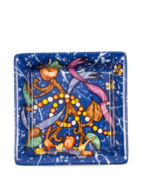 Hermès Pre-Owned 1980s porcelain mini square decorative tray (8cm x 8cm)