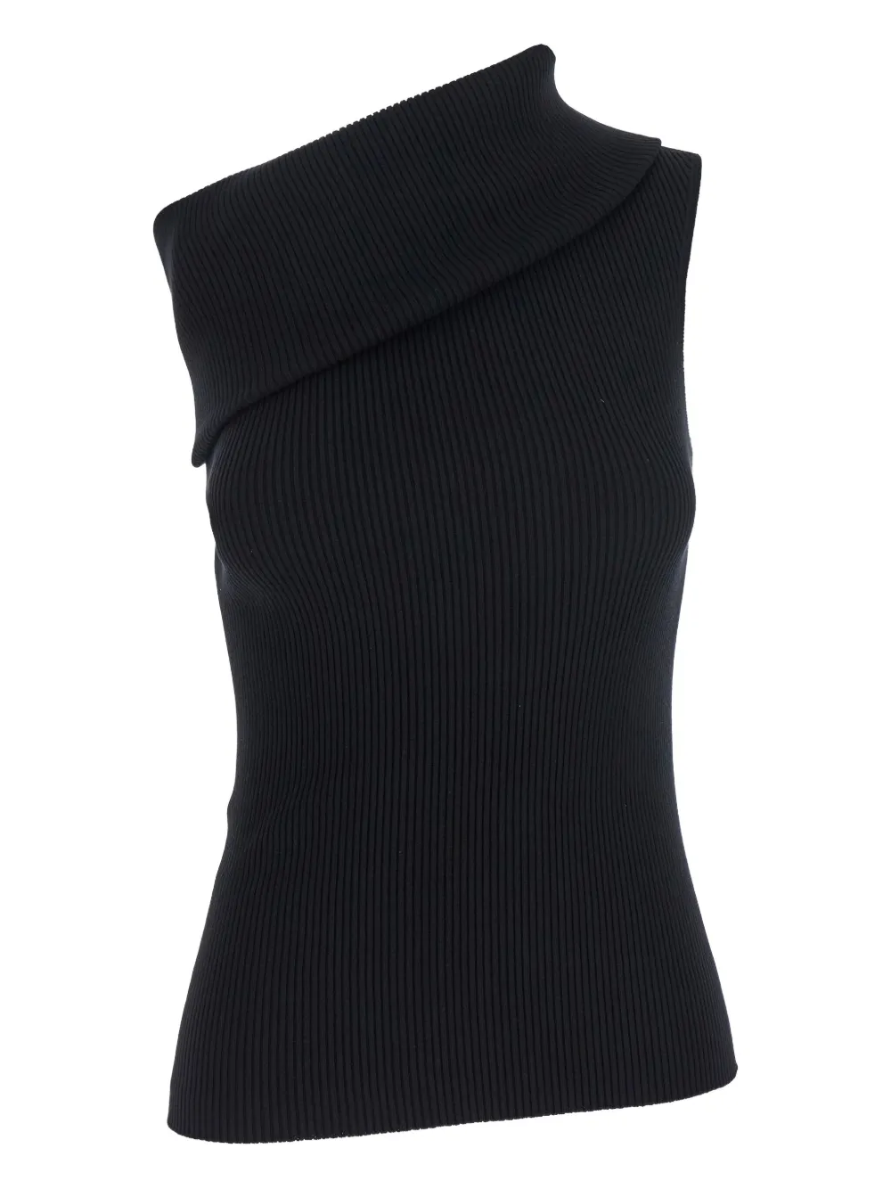 Rick Owens Athena asymmetric ribbed top | Black | Image 1