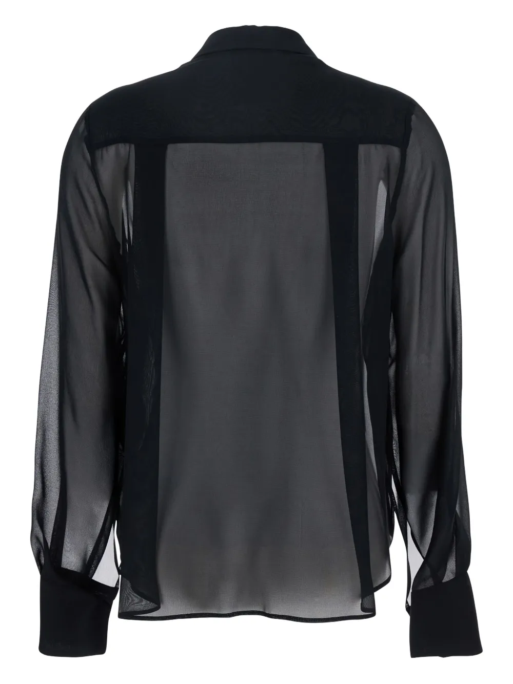 Semicouture Blouse met klassieke kraag en ruches - Zwart