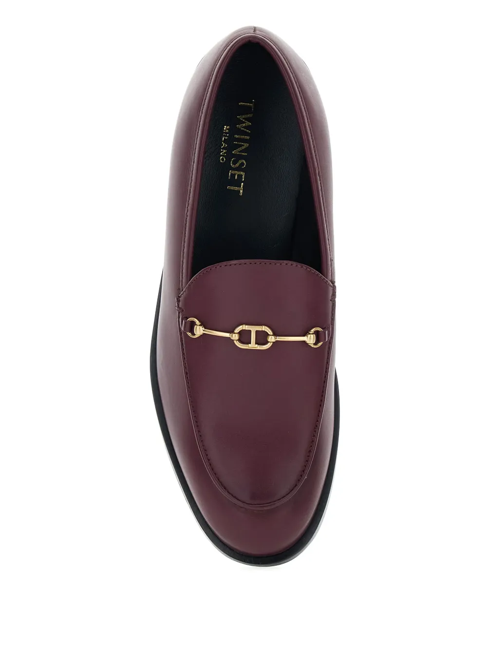TWINSET Loafers met logoplakkaat en amandelvormige neus Rood