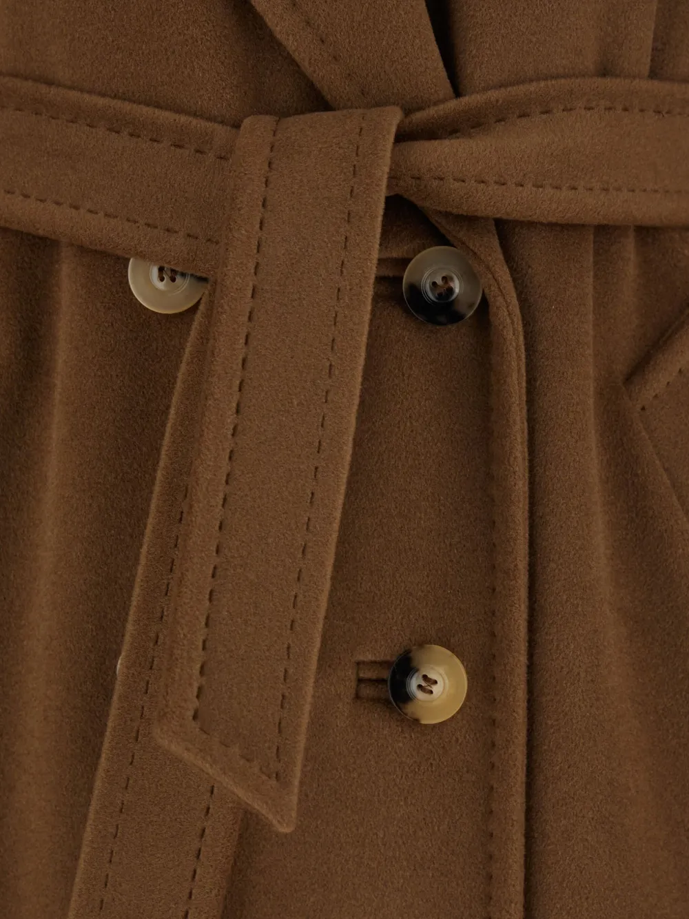 Max Mara Mantel met dubbele rij knopen Bruin