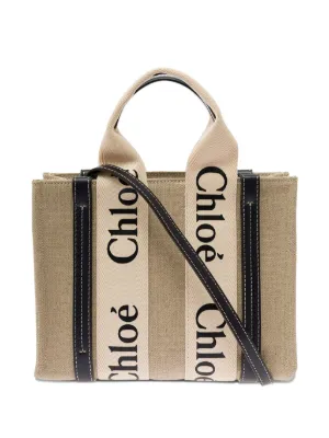Chloé Shearling logo-plaque Tote Bag | Neutrals | FARFETCH