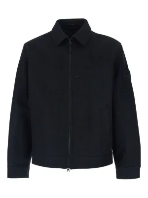 Stone Island zip-fastening patch-pocket Shirt Jacket | Blue | FARFETCH
