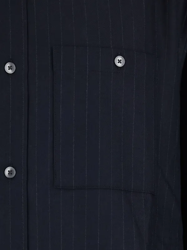 pinstripe dress shirts Indochino Men's Custom Helston Anti-Wrinkle Pinstripe Black Shirt