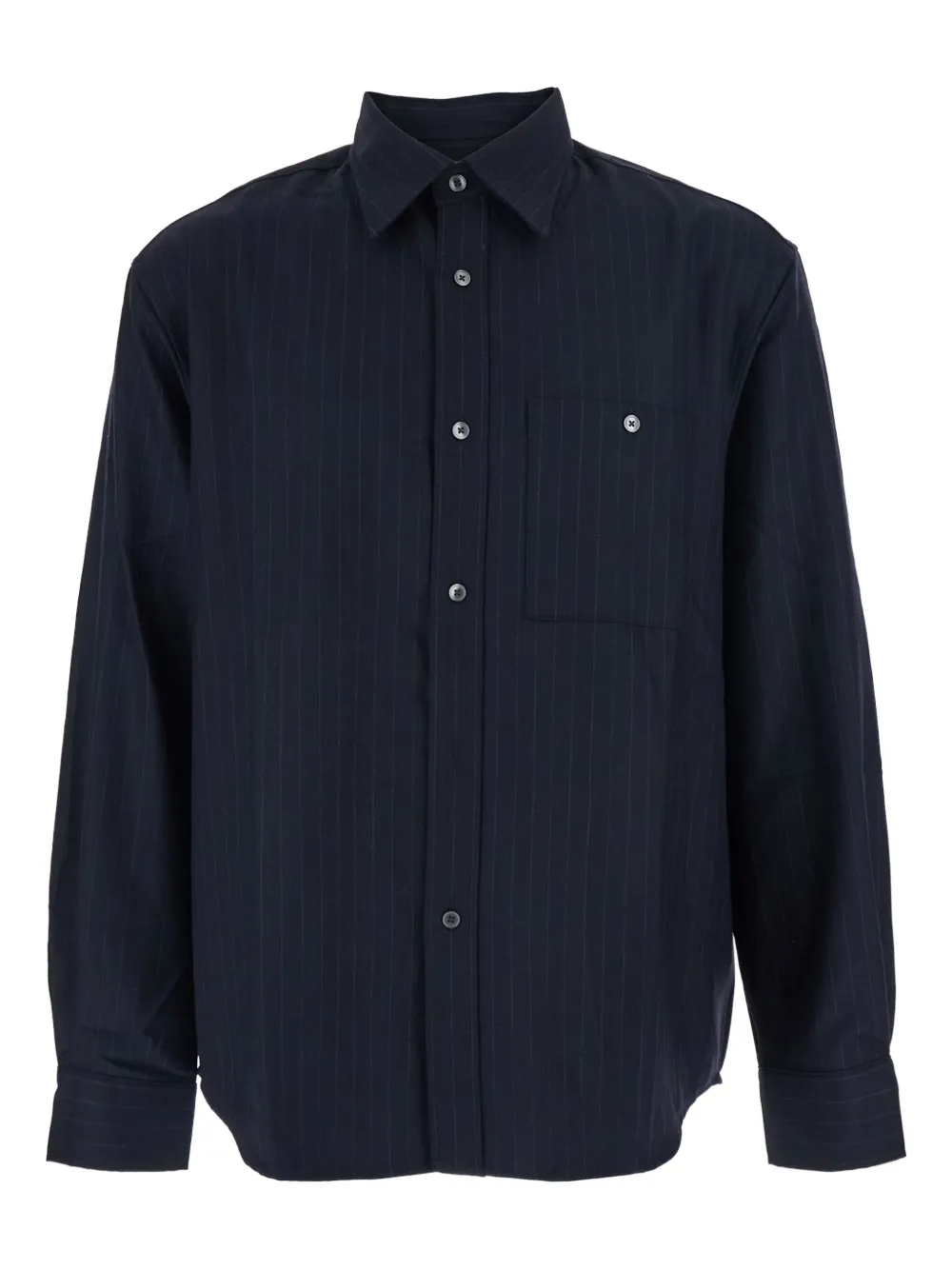 TONYWACK pinstripe-pattern long-sleeve shirt | Blue | Image 1