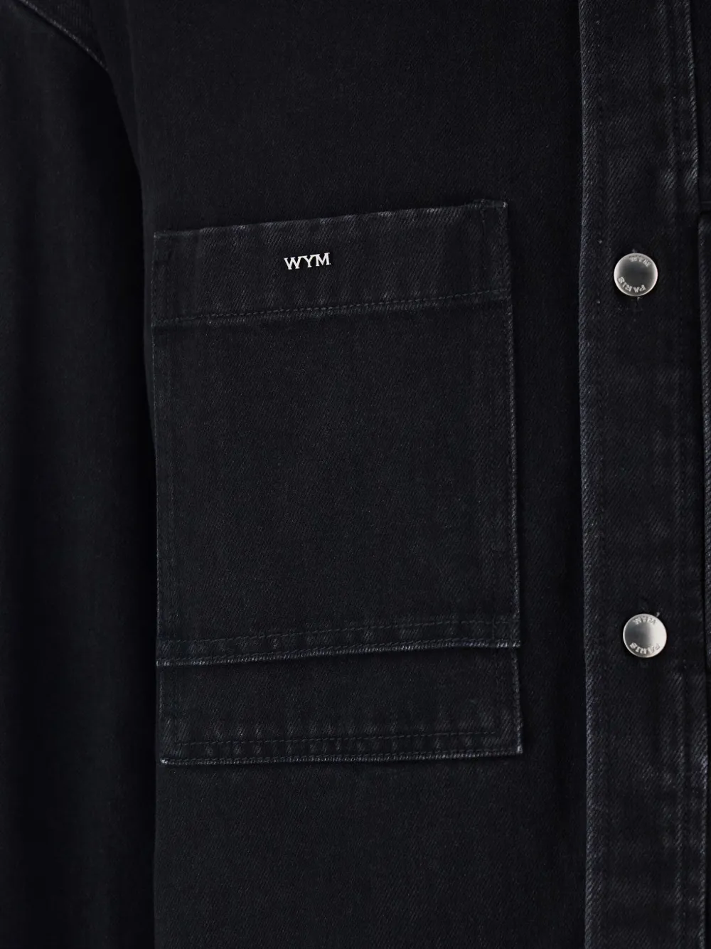 Wooyoungmi Denim overhemd met print Zwart