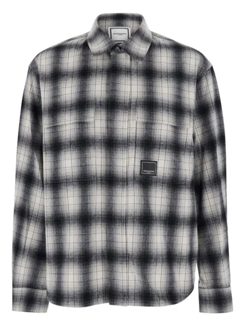 Wooyoungmi logo-patch check-pattern shirt