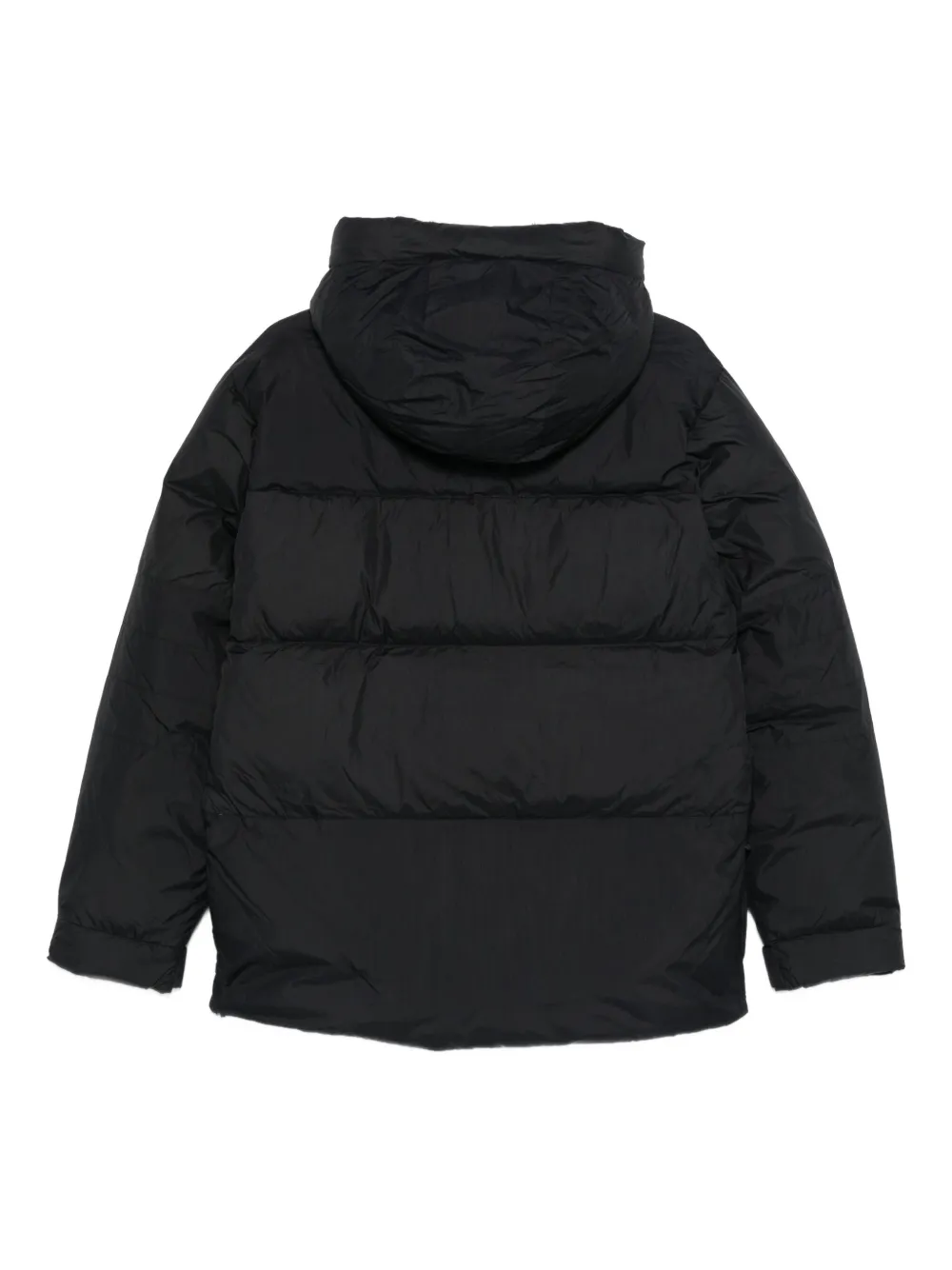K-way Hooded Padded Jacket In Black