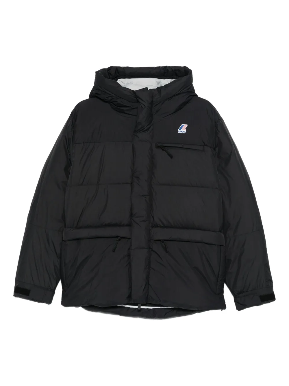 K-way Hooded Padded Jacket In Black