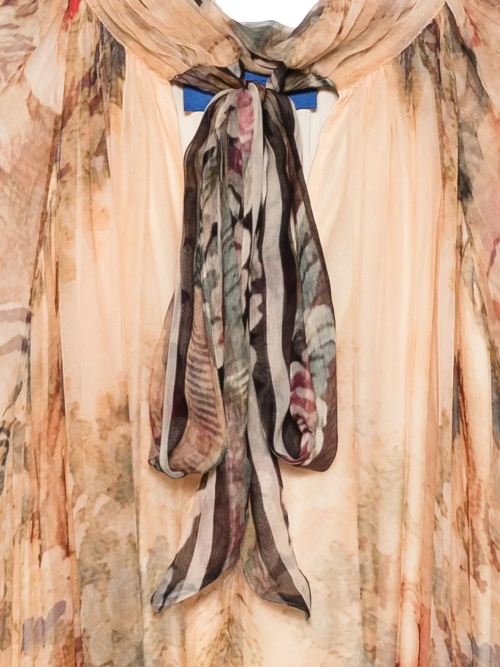 Mes Demoiselles Jurk met bloemenprint en ruches Beige