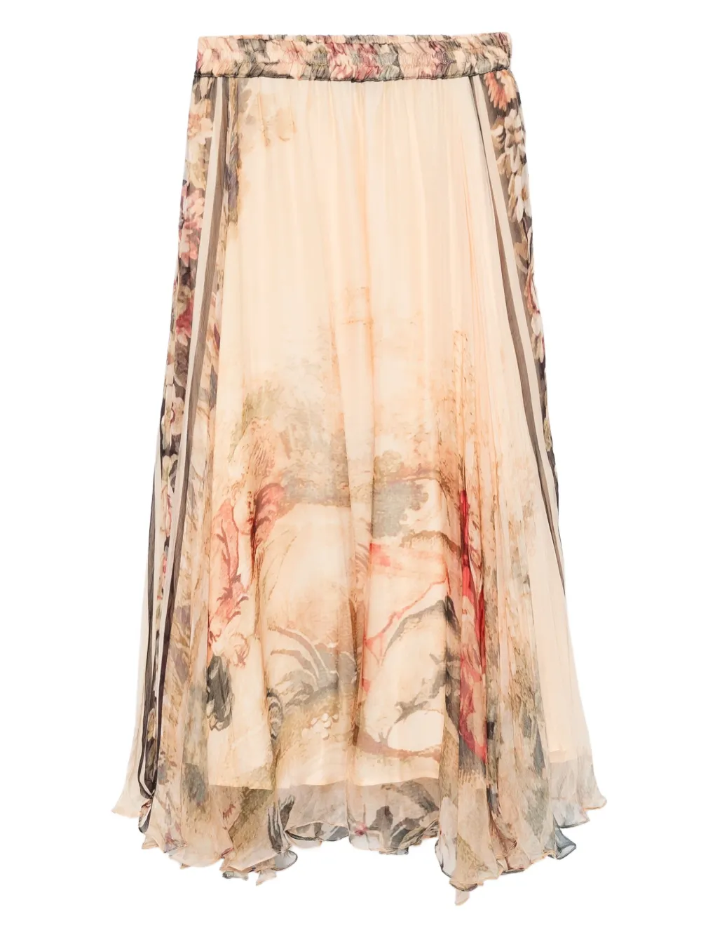 Mes Demoiselles jupe mi-longue Averly à fleurs | tons neutres | Image 1