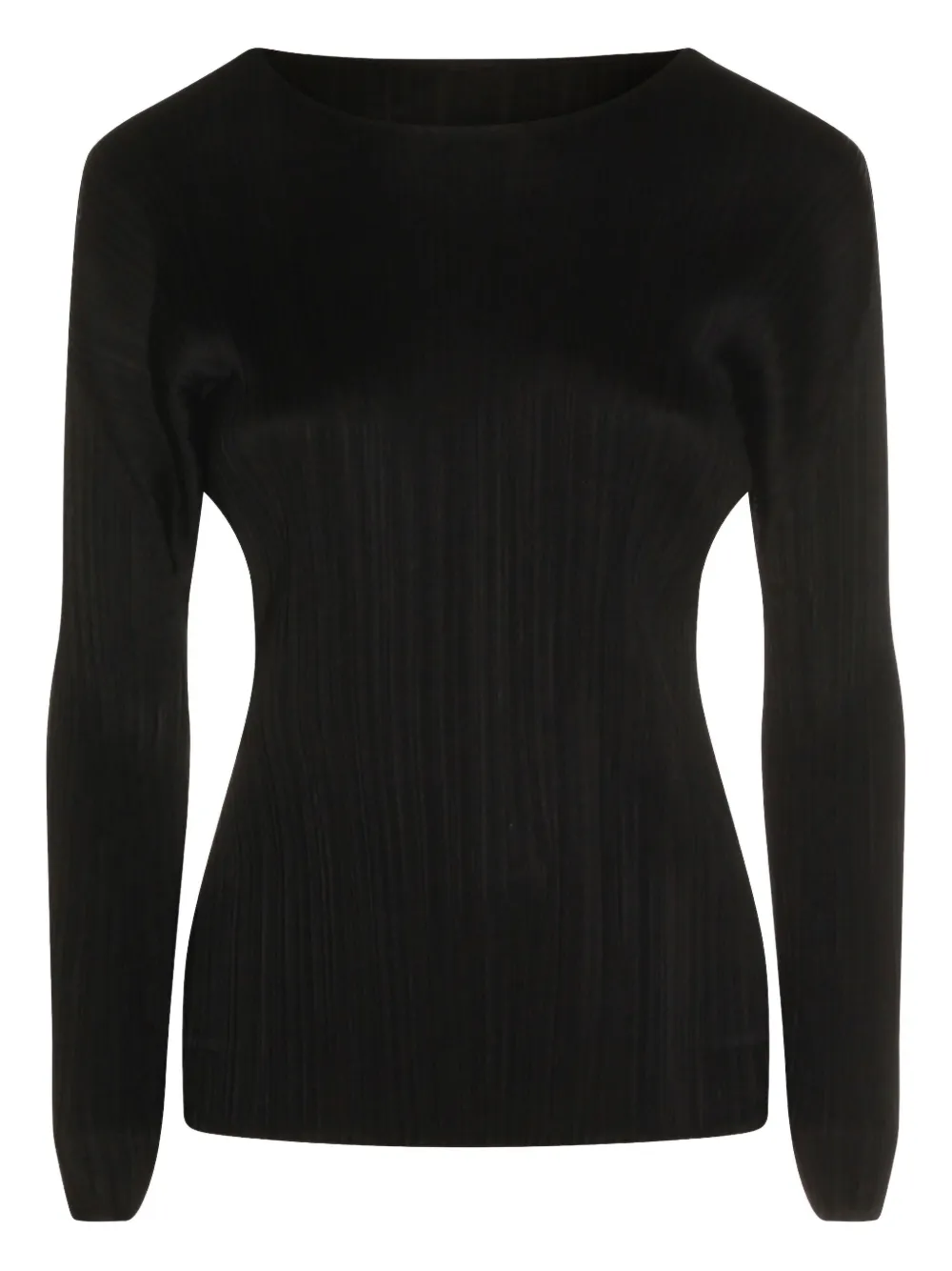Pleats Please Issey Miyake pleated long-sleeved bouse | Black | Image 1