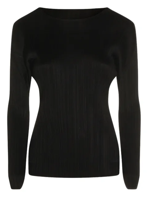 Pleats Please Issey Miyake pleated long-sleeved bouse