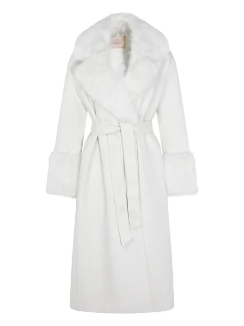 TWINSET faux-fur belted coat